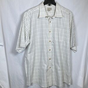 2/$15 L.L. Bean White Blue Checkered Men's Shirt Wrinkle Free Traditional Fit XL